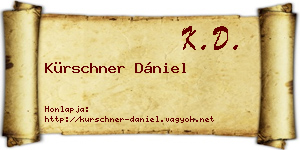Kürschner Dániel névjegykártya